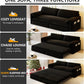 63.8" Futon Sofa Bed Queen Size, Pull Out Bed, 3-In-1 Convertible Sleeper Sofa with Side Pocket, Modern Velvet Futon Couch for Living Room, Small Space, Apartment, Bedroom, Black