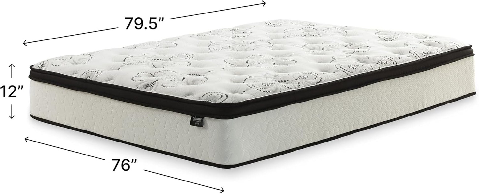 Chime Hybrid Full 12" Mattress with Gel Memory Foam, Medium Firm, Pressure Relief, Fiberglass Free Mattress in a Box