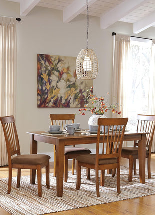Berringer Spindle Back Dining Chairs (Set of 2) by Signature Design by Ashley – Rustic Light Brown Finish with Upholstered Cushioned Seats