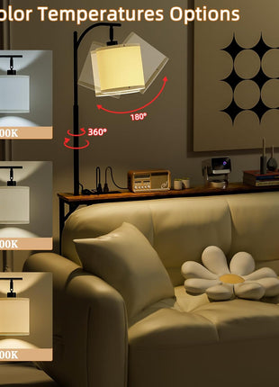 Slim Console Table Featuring Integrated Outlet and Adjustable LED Lighting for Living Spaces