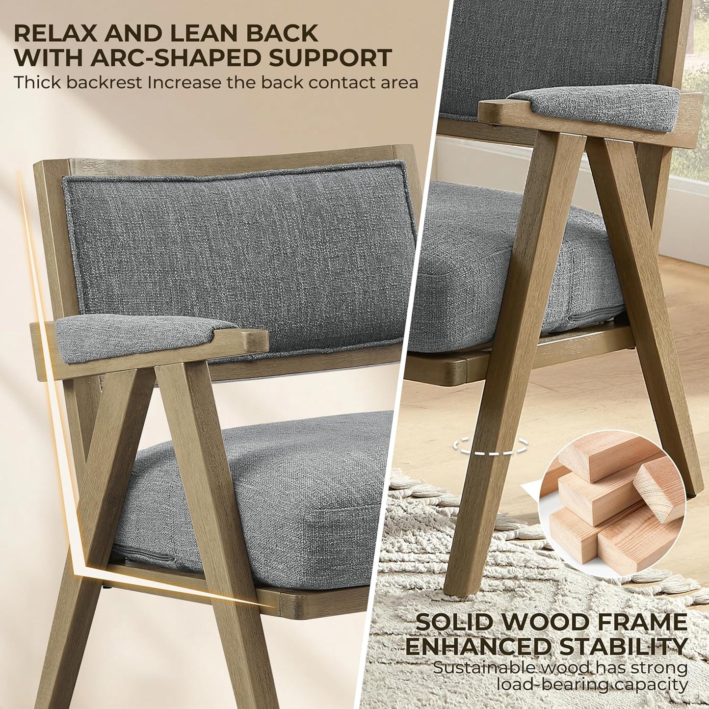 Mid-Century Modern Living Room Chair - Faux Shearling Upholstered Accent Chair with Solid Wood Frame, 265Lb Weight Capacity, Comfortable Seating for Living Room Bedroom Grey