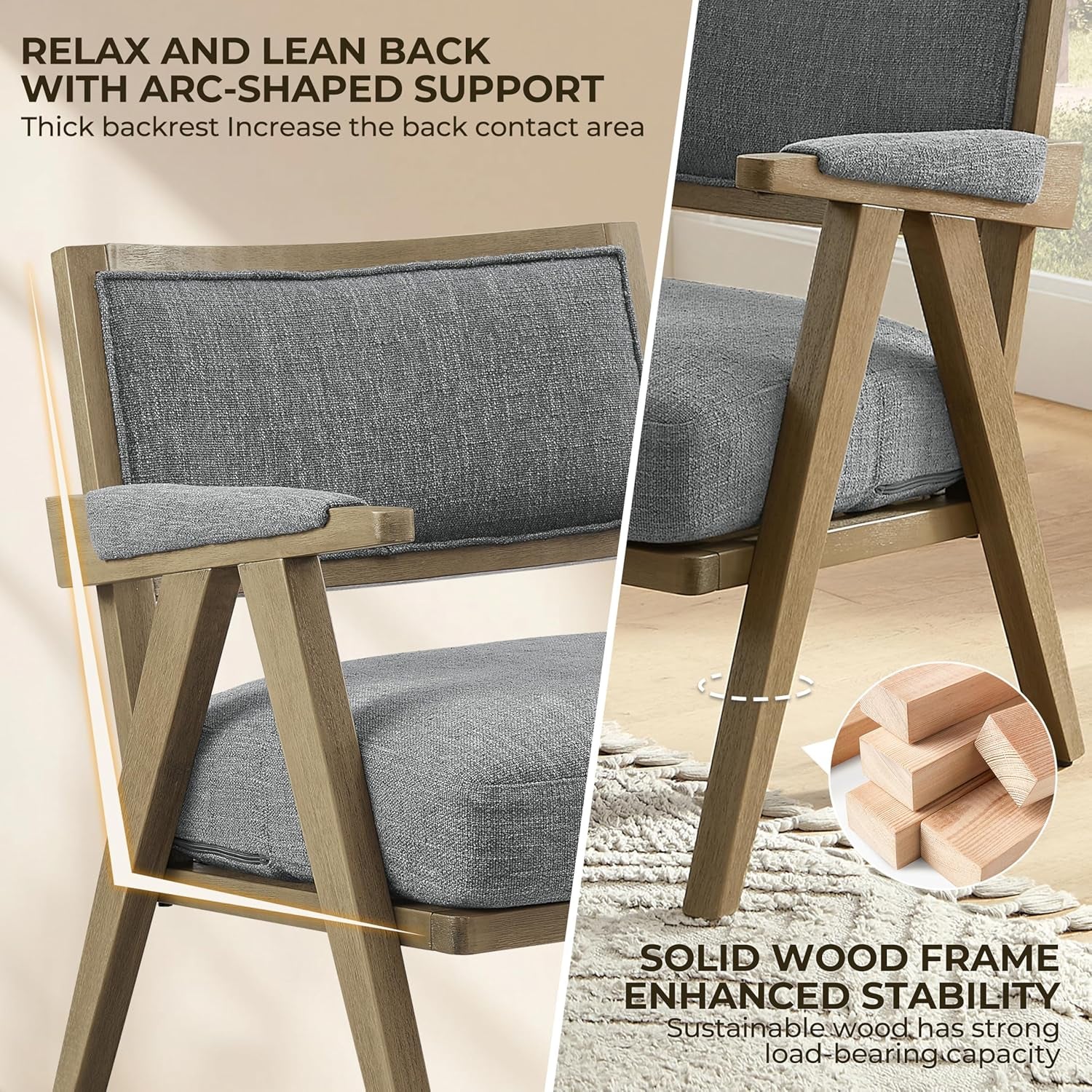 Mid-Century Modern Living Room Chair - Faux Shearling Upholstered Accent Chair with Solid Wood Frame, 265Lb Weight Capacity, Comfortable Seating for Living Room Bedroom Grey