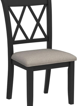 Windvale Set of 2 Black Fabric Upholstered Dining Chairs