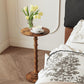 Round Side Table, Modern Drink Table for Small Spaces, Small End Table with Solid Wood Leg for Living Room, Bedroom, Corners, and Office (Rustic Brown)