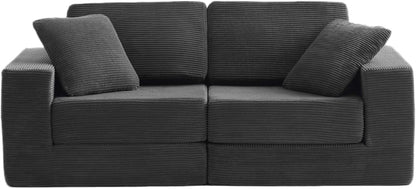 Modular Sectional Sofa, Modern Modular Sofa Couch with Deep Seat，Comfy Cloud Couch, Sectional Couches for Living Room, Bedroom and Apartment，2-Seater，Dark Grey