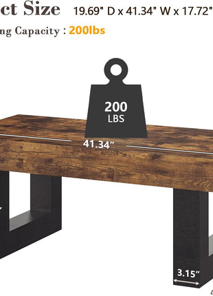 Mid-Century Modern Rectangle Coffee Table - 41.34” Length, Durable Wooden Legs, Perfect for Living Room and Office Use, Easy Assembly