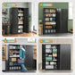 Metal Storage Cabinets with Lock Doors,Tall Locker Organizer Steel Garage Cabinets, 5 Adjustable Layers Shelves for Home, Office, Warehouse,Tool,Industrial(Black)