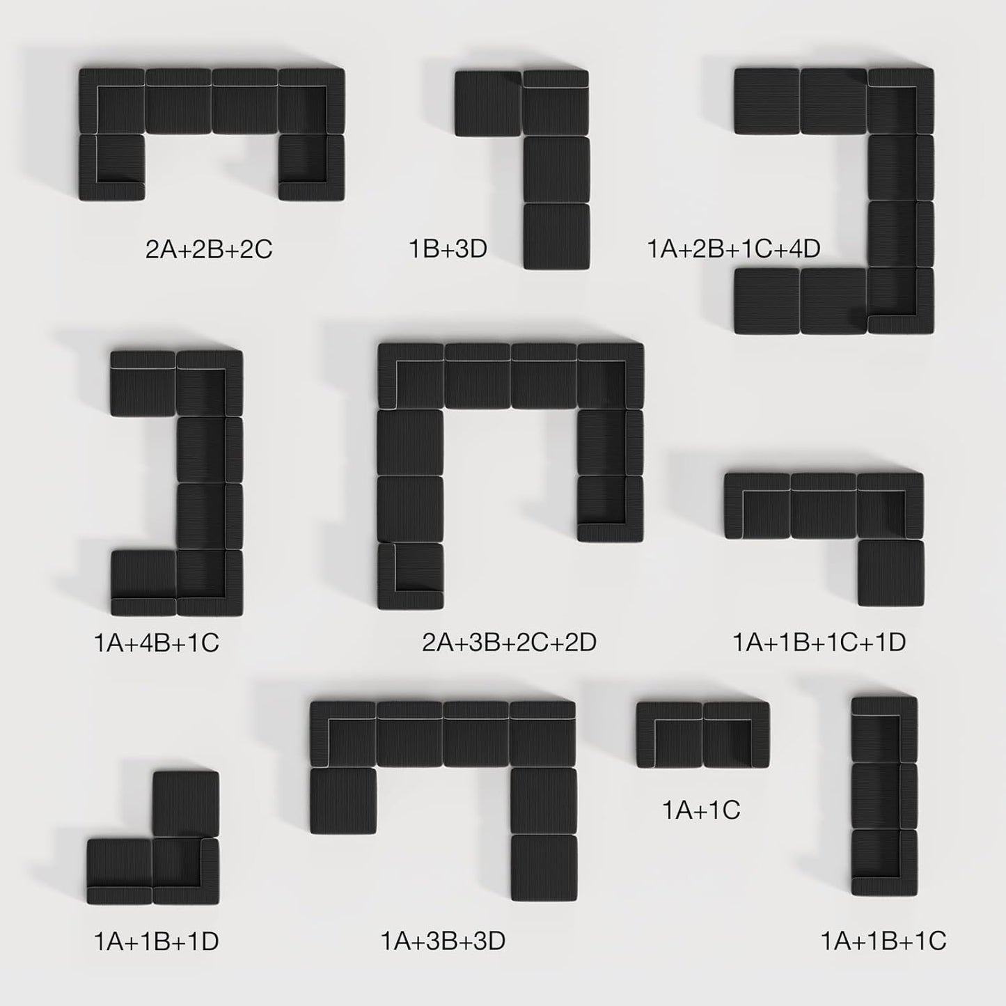 106" Modular Sectional Sofa, Modern Cloud Sectional Couch with Smarts Coil® Support, L-Shape Boneless Couch for Living Room Apartments Bedroom, No Assembly Required (3 Seater + 1 Ottoman)