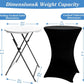2Sets 32In Hightop Folding Cocktail Tables+Covers-Spandex Stretch Folding Tall Bar Table Covers, Detachable Legs Bar Height Folding Table Outdoor Indoor Use (Black/2 Tables+2 Covers)