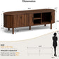 TV Stand for Tvs up to 60 Inch, Entertainment Center with Sliding Doors and Adjustable Shelf, Modern TV Console with Storage for Living Room, Bedroom, Walnut
