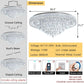 Crystal Chandeliers Modern LED Dimmable Flush Mount Ceiling Chandeliers for Living Room High Ceiling Entrance Foyer Bedroom Dining Room