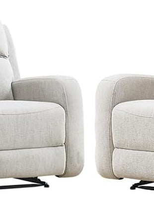 Reclining Sofa Set in Soft Fabric: Overstuffed Loveseat and 3-Seater Couch for Living and Meeting Rooms