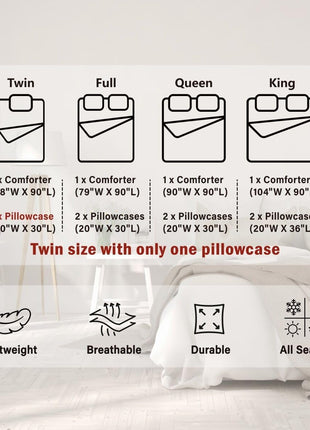 Queen Stripes Comforter Set for Kids and Teens - Gray, Black, and Red Abstract Design, Soft Lightweight Modern Duvet with 1 Comforter and 2 Pillowcases