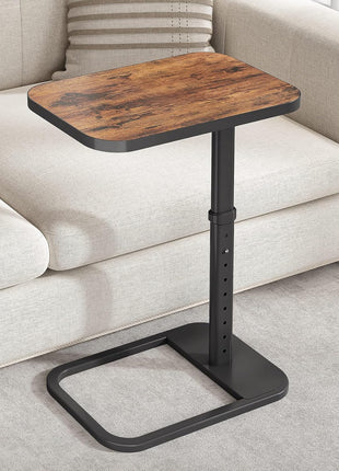 Adjustable Height Flip-Top TV Tray Table with Rounded Metal Corners - Versatile Snack Table for Compact Living Spaces