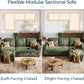 Sectional Sleeper Sofa Pull Out Couches for Living Room (Green, Sleeper Sofa 1) | Pull Out Sofa Bed, Storage, USB Charging, Cup Holders, Plush Corduroy