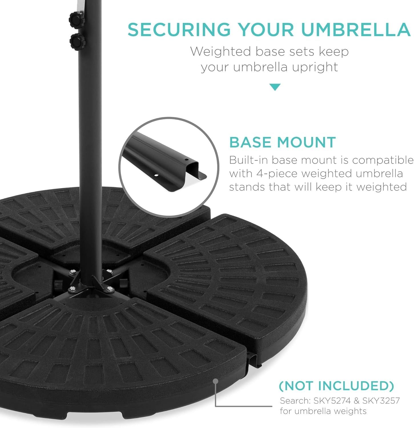 10Ft Solar LED Offset Cantilever Hanging Market Patio Umbrella, 8 Sturdy Ribs, Easy Adjustment - Tan