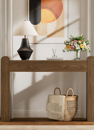 47-Inch Arc Console Table - Elegant Wooden Entryway Table for Living Room, Hallway, and Home Decor