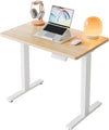 32" Small Electric Standing Desk Adjustable Height, 4 Memory Height Settings, Sit Stand up Desk for Home Office & Computer Workstation, Lightwalnut