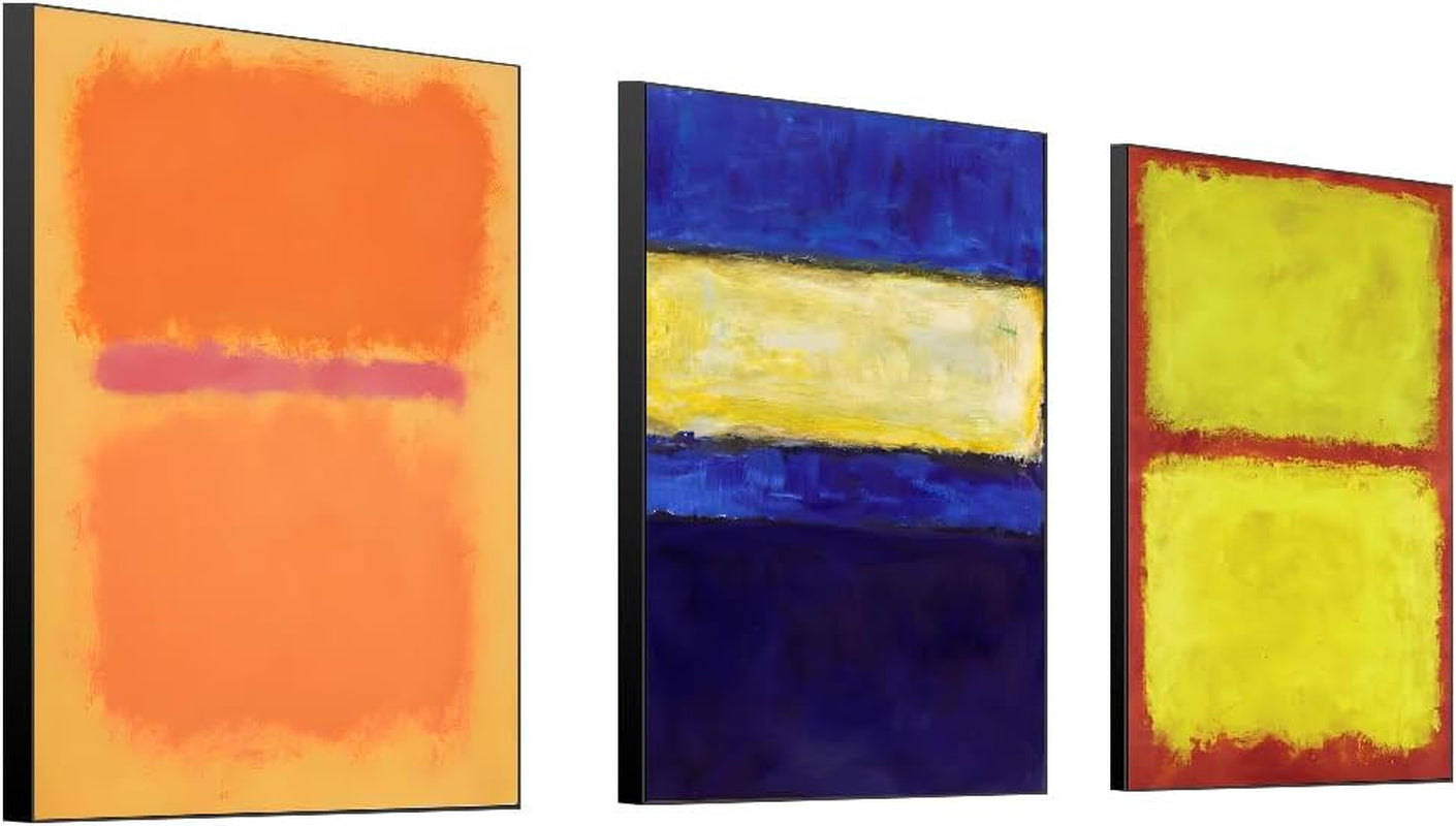 Wall Art, Canvas Frame Simple Natura Abstract World Famous Painting Prints, Large Size Paintings Set of 3 Aesthetic Wall Art Decor for Living Room Bedroom Kitchen Office