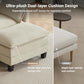 Modular Sectional Sofa, 111.5" U-Shaped Corduroy Comfy Sectional Couches for Living Room, 3-Seater Cloud Couches with 2 Movable Ottomans, Flexible Combination Modern Deep Seat Sofa (Beige)