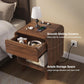 6 Drawer Dresser and Nightstand Sets with Charging Station, Wood Mid-Century Modern Dresser and Nightstand 3 Pieces for Bedroom, Living Room, Walnut