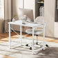 Computer Small Desk, 32 Inch Office Writing Work Study Student Home Bedroom Table with Metal Frame Wooden Tabletop No Wheels - White Wood
