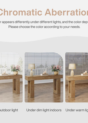 63-Inch Rectangular Wooden Console Table for Living Room, Entryway, and Hallway in Natural Finish