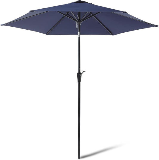 Patio Umbrella, Crank Lift and Push Button Tilt, 9 Foot, Navy