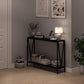 Black Narrow Console Table with Storage, 42.9" 2-Tier Sofa Table for Entryway, Living Room, Hallway, Foyer, Corridor, Office