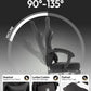 Gaming Chair with Footrest, Breathable Fabric Ergonomic Gamer Chair for Home Office, Extendable Long Leg Rest for Napping, Soft Seat with Lumbar Support, Gel Pad and Storage Bag, Black