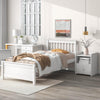 Bedroom Furniture Set with 1 Twin Beds Frame & 1 Nightstand, for Boys Girls, Kids Twin Beds Platform Bed Frame with Headboard & Footboard, Nightstand with 2 Open Shelves & Storage Drawer, White