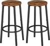 Bar Stools, Set of 2 Bar Chairs, Kitchen round Height Stools with Footrest, Breakfast Bar Stools, Sturdy Steel Frame, for Dining Room, Kitchen, Party, Easy Assembly, Rustic Brown BF03BY01