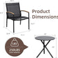 3 Pieces Patio Bistro Sets, Outdoor Textilene Fabric Conversation Bistro Set, Textilene Fabric Front Porch Chairs Small Patio Furniture Set with Table for Lawn,Garden,Balcony (Black)