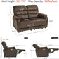 61.6'' Wall Hugger Power Loveseat Recliner, Reclining Loveseat with Adjustable Headrest, USB Charge Ports, Wood Legs for Living Room, Rvs, Small Spaces, Fabric ST258M1 (Loveseat, Coffee)
