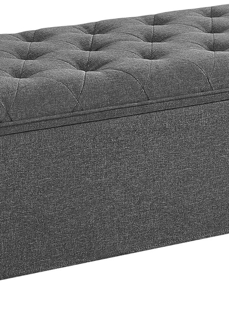 Dark Gray Storage Ottoman Bench with Legs - Multi-Functional Foot Rest and Storage Chest, 15.7 x 43.3 x 15.7 Inches, Supports up to 660 lbs, Perfect for Living Room, Bedroom, and Entryway, Model ULSF088G01