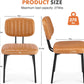 Dining Chairs Set of 2, Upholstered Mid Century Modern Kitchen Accent Chairs with Faux Leather Cushion Seat & Metal Legs for Home Office, Living Room - Brown