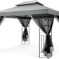 Gazebo 10X13 Heavy Duty Gazebos with Improved Nettings Outdoor Gazebo Double Roof Patio Gazebos with Metal Steel Frame Outdoor Canopy for Patio, Deck, Backyard (Gray)