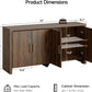 63" Buffet Cabinet with 4 Doors and Adjustable Shelves, Sideboard Buffet Cabinet with Storage, Wood Kitchen Console Table, Modern Coffee Bar for Kitchen, Living Room, Hallway (Walnut)