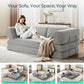 79'' Convertible Sofa Bed - Sleeper Sofa Compression Folding Loveseat Sleeper - Foldable Corduroy Couch Bed for Living Room Bedroom - Modular Sectional Compressed Sofa in Box, Grey