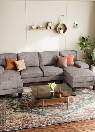 Modern Cloud U-Shaped Sectional Sofa – Ideal for Compact Living Spaces