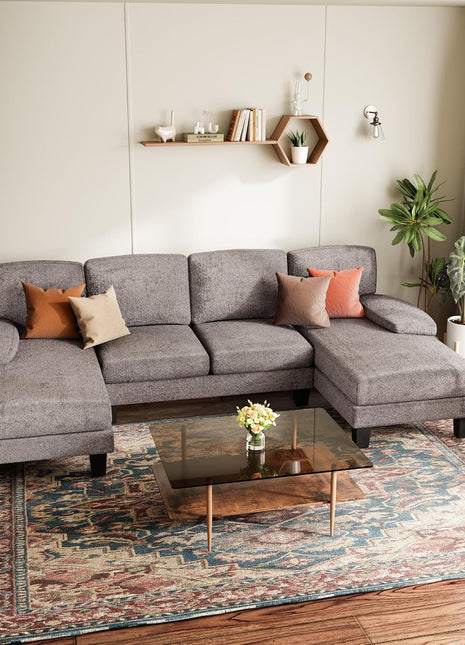 Modern Cloud U-Shaped Sectional Sofa – Ideal for Compact Living Spaces