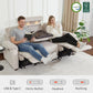 87.2'' Wall Hugger Power Recliner Sofa with Drop down Table, Reclining Sofa with Adjustable Headrest, USB Charge Ports, Reading Lamp, for Living Room, Rvs, Fabric, ST258M3 (3-Seater, Beige)