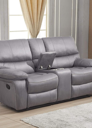 Elegant Grey Microfiber Reclining Sofa and Loveseat Set – The Perfect Blend of Comfort and Style for Your Living Space