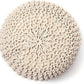 · round Pouf Ottoman - Cable Knitted Boho Poof - Home Décor Cord Pouffe Handmade Circular Footrest for Living Room - Bedroom - Kids Bedroom - 100% Cotton Pouf (18" X 18" X 14") - Ivory