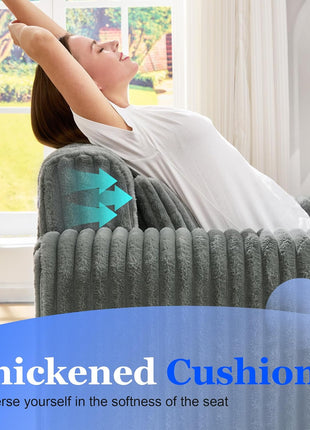 Compact Foam Sofa for Small Spaces - Comfy Removable Cover Couch with Pillows for Living Room, Bedroom, Apartment, and Office (Grey, Standard Size)