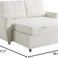 Galway 66.5" Convertile Sleeper Loveseat, Full Size, Dreamcoil Comfort, Fingerguard Pinch Point Protection, oucle Faric, Ivory