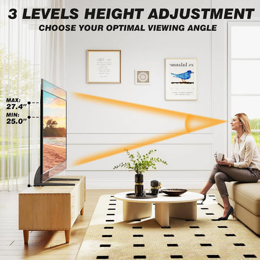 TV Stand Mount, Universal TV Stand Tabletop for 22 to 65 Inch Plasma LCD LED Flat Screen Tvs, Strong TV Legs Holds up to 88Lbs, Height Adjustable TV Base, Max VESA 800 X 500Mm