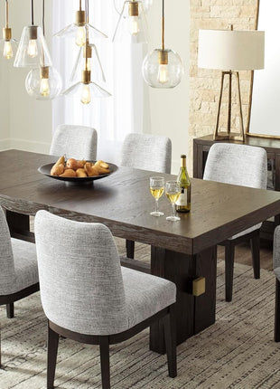 Burkhaus Traditional Dining Room Server with Dual Cabinets in Dark Brown Finish by Signature Design by Ashley