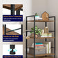 3-Tier Book Shelf - Wood & Metal Bookshelf with Handle & Adjustable Feet, Lightweight Bookcase for Living Room, Bedroom, Kitchen, Office or Dorm (16.5"×11.0"×28.1")