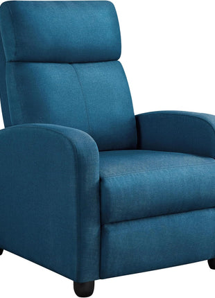 Premium PU Leather Recliner Chair with Lumbar Support, Overstuffed High-Density Foam & Pocket Springs - Push Back Recliner Armchair for Home Theater and Living Room